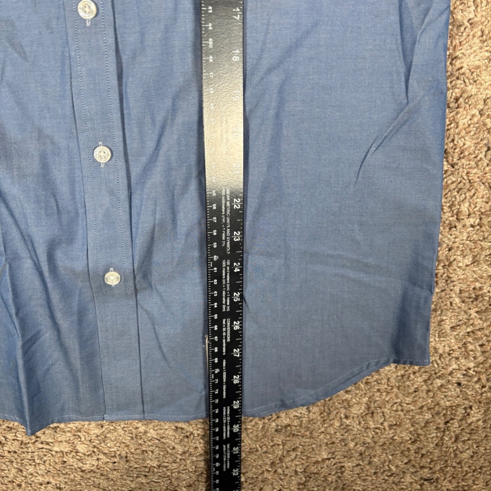 Coordinates New York Mens Blue Hidden Zipper Button Down Shirt Medium NWT 8618 - Picture 6 of 8